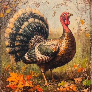 10" x 10" Fall Scenery & Turkey Sign TTE-038