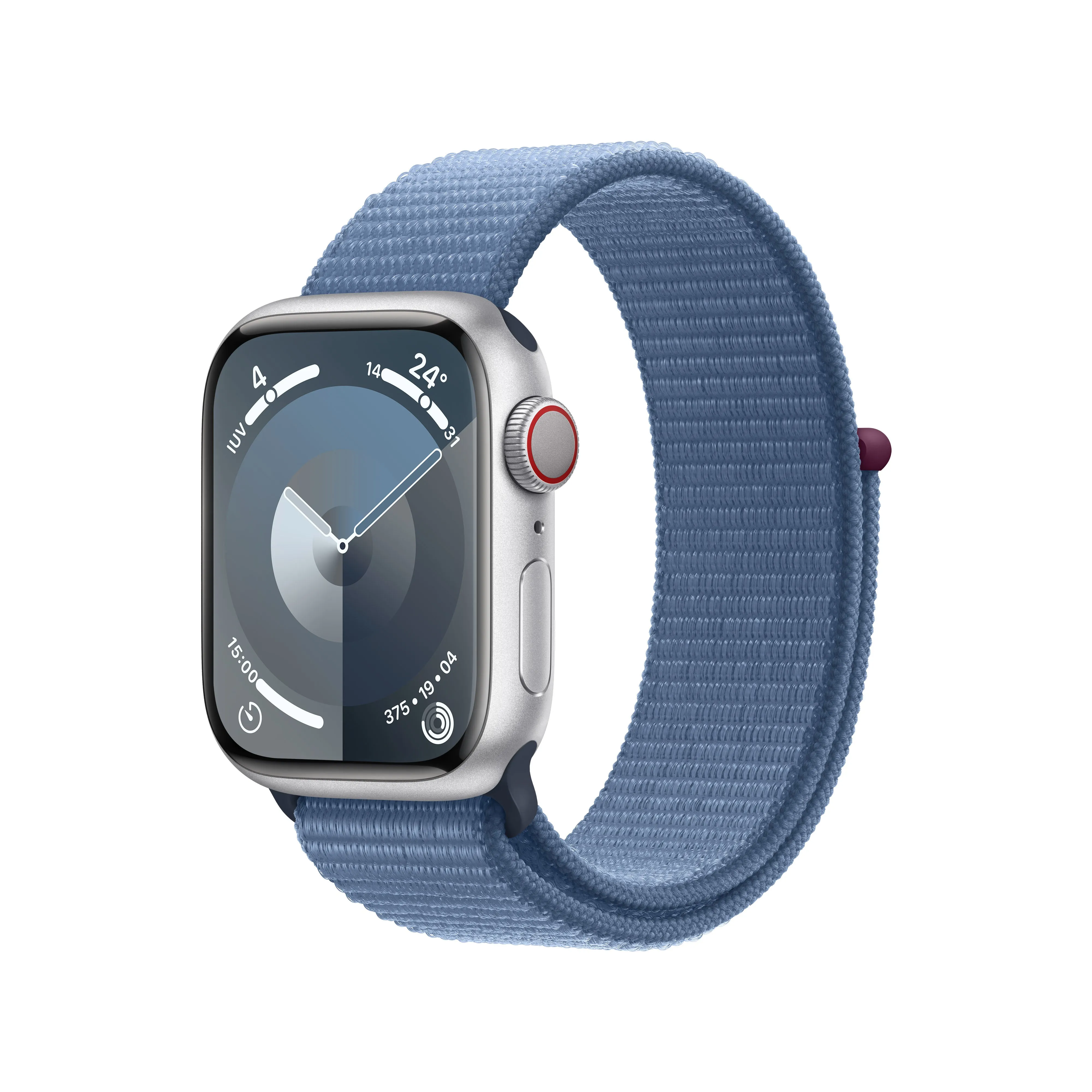 Apple Watch Series 9 Mrhx3ql/A 41Mm Silver Aluminium Case With Winter Blue Sport Loop