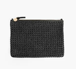 Black Rattan Flat Clutch