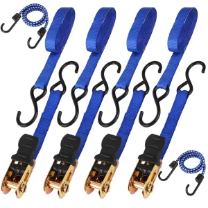 Heavy Duty Ratchet Tie Down Straps 997KG, 15-Foot, 10 Pcs Set