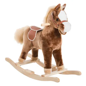 Kids Rocking Horse Wooden Plush Children Ride On Toy Rocker Baby Gift Age