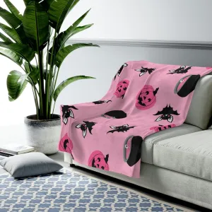 Pink Pumpkins Velvet Plush Blanket