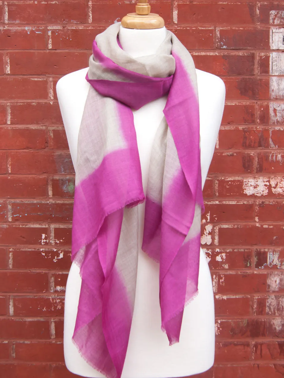 Pink Thin Square Wool Scarf